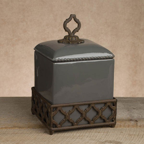 Ogee-G Small Gray Canister - GG Collection*