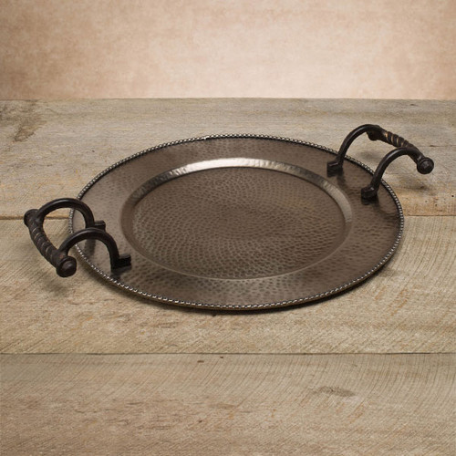 Antique Silver Round Tray - GG Collection*