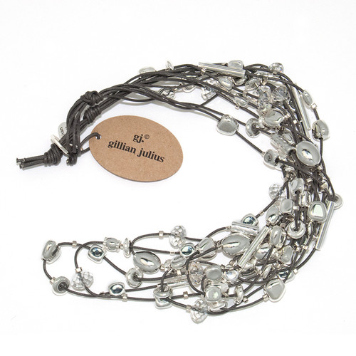 Slate Silver Nugget Crystal Layered Necklace by Gillian Julius