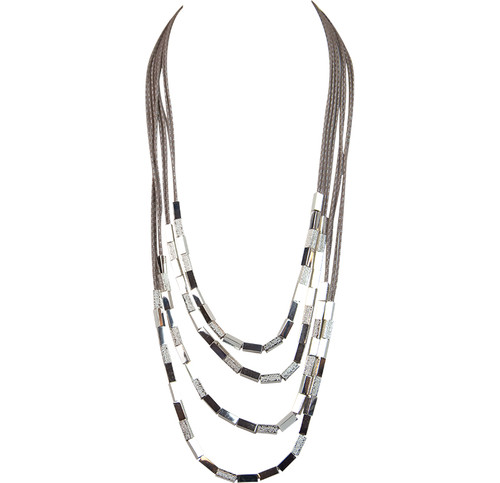 Silver Sandblasted Waterfall Necklace by Gillian Julius