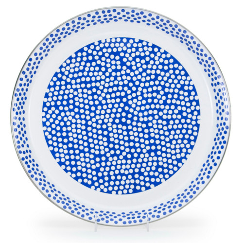 Malibu Dots Blue Medium Serving Tray by Golden Rabbit