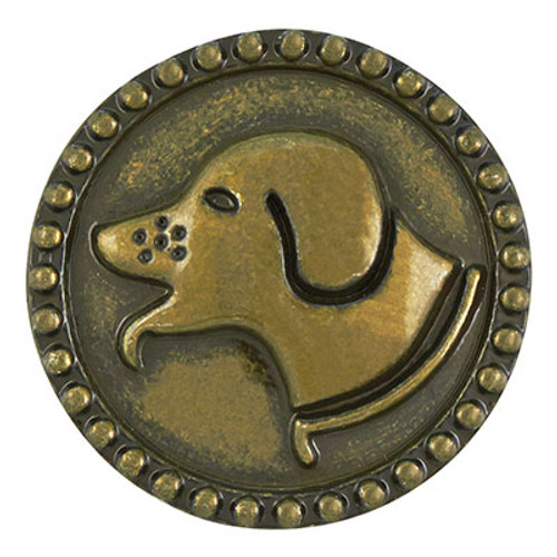 Antique Brass Hound Dog Fashion Snap by Ginger Snaps