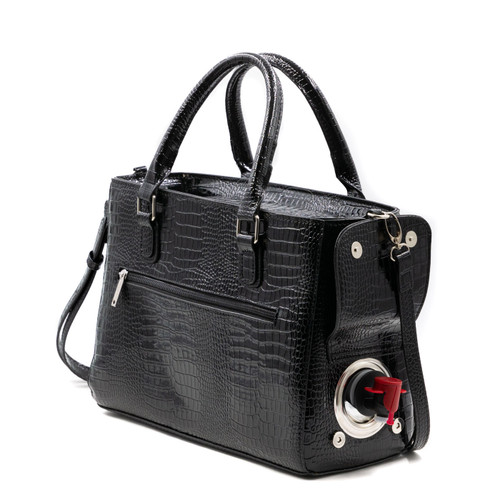 Primeware Black Croc Insulated Drink Purse