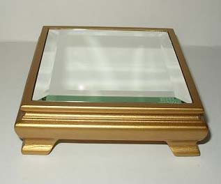 Gold Square Mirrored Stand