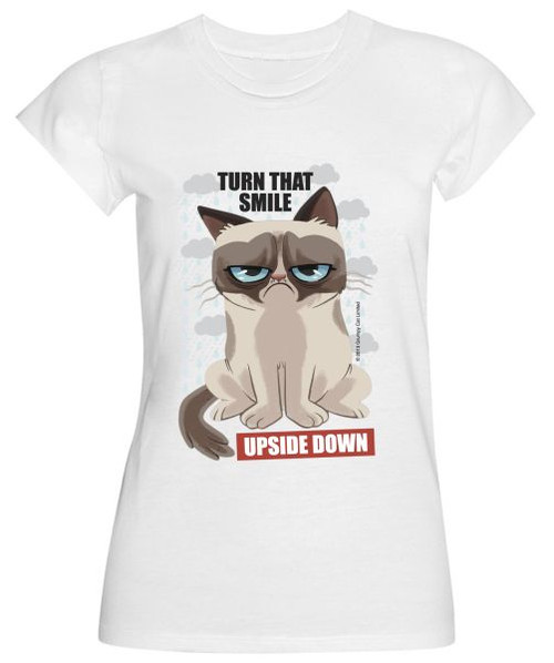 Grumpy Cat T-Shirt - EXTRA LARGE - Turn That Smile Upside Down