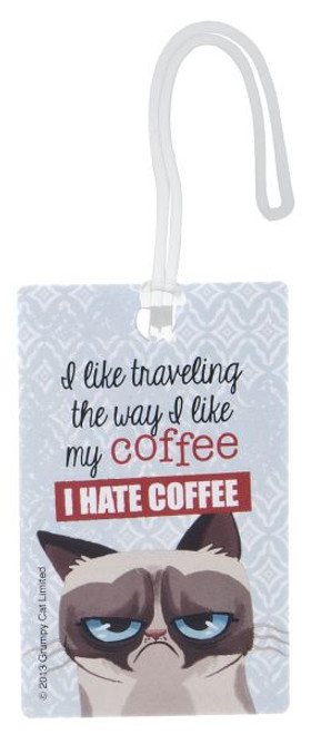 Grumpy Cat Luggage Tag - I Hate Coffee