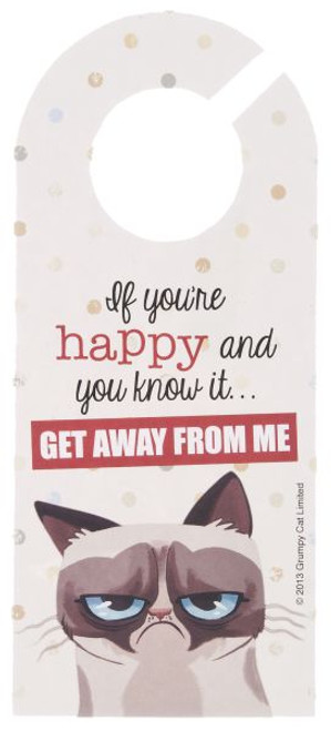 Grumpy Cat Door Hanger - If You're Happy & You Know It