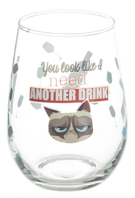 Grumpy Cat Stemless Glass - Need Another Drink