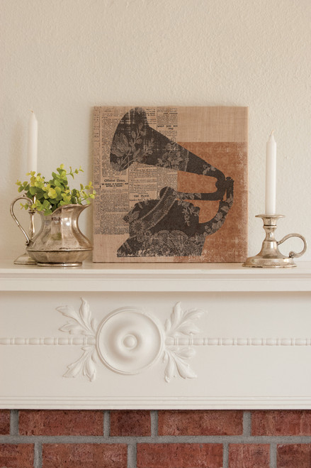 Gramophone Silhouettes Wall Art Downton Abbey Collection by Heritage Lace
