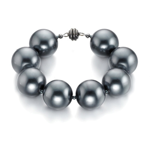 8.5" Steel Grey Mini Hot Girls Pearls Bracelet with Travel Purse