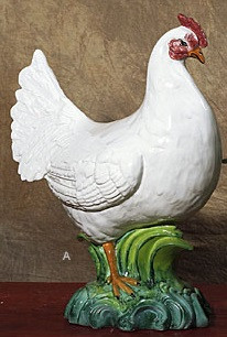 Hen White 20.5"H by Intrada Italy