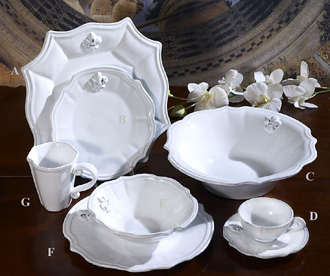 (A) Fleur De Lys Charger White 12.5"D