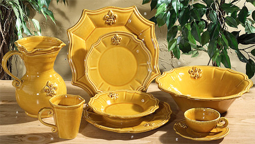 (B) Fleur de Lys Charger Honey 12.5"D