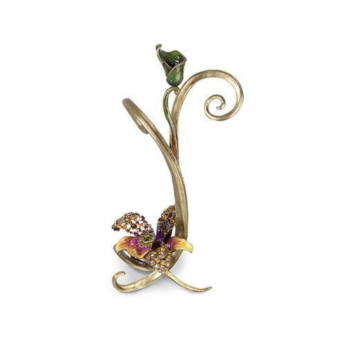 Jay Strongwater Mirabelle Orchid Single Candlestick - Flora - Special Order