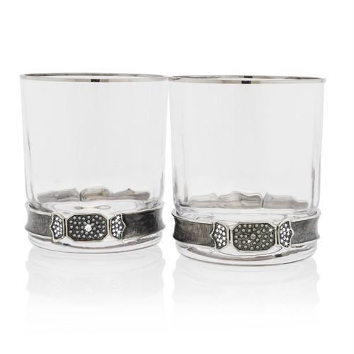 Jay Strongwater Hudson Double Old Fashion Glasses