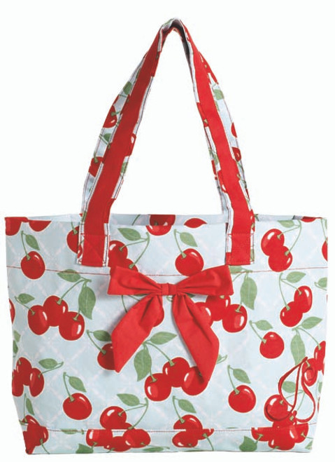 Kitchen Cherry Tote Bag with Bow