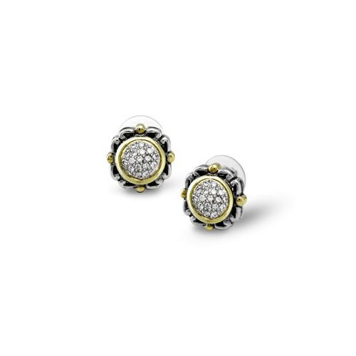 Nouveau Simplicity Pave Round Earrings by John Medeiros
