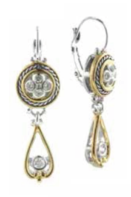 Large Drop Filigree CZ French Wire Earrings - John Medeiros