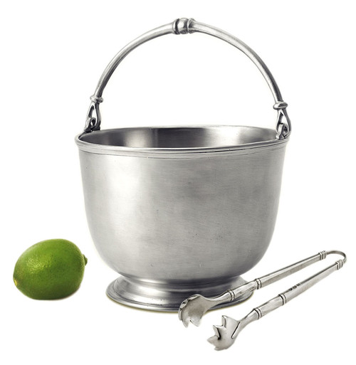 Bar Ice Bucket with Tongs by Match Pewter