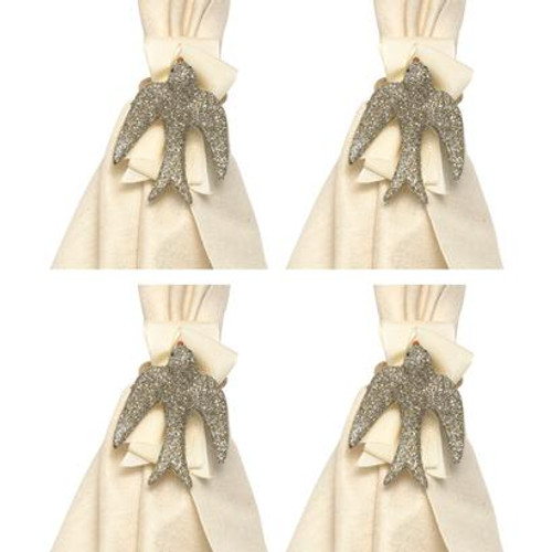 Sparkle Dove Napkin Rings (Set of 4) by Juliska