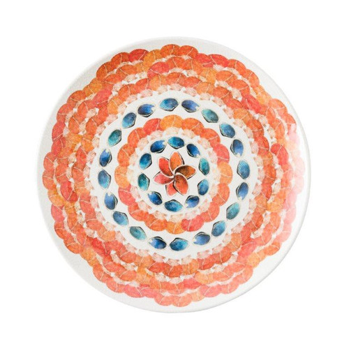 Al Fresco Oceanica Melamine  Multi/White Dinner Plate by Juliska