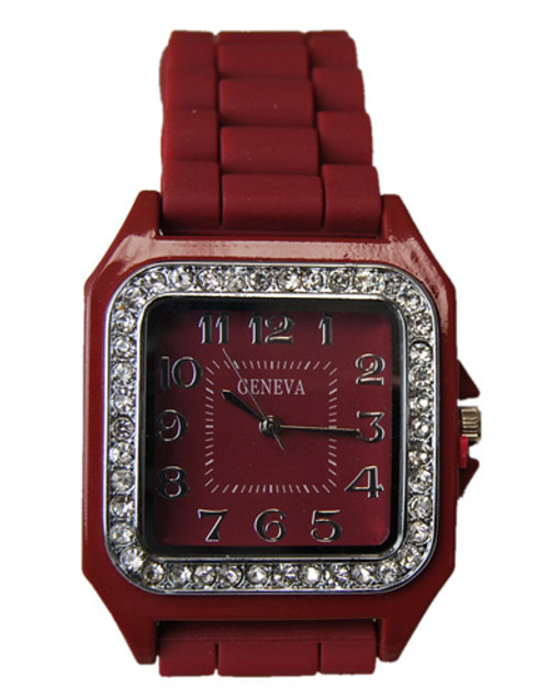 Brown w/Square Face Standard Jelly Watch