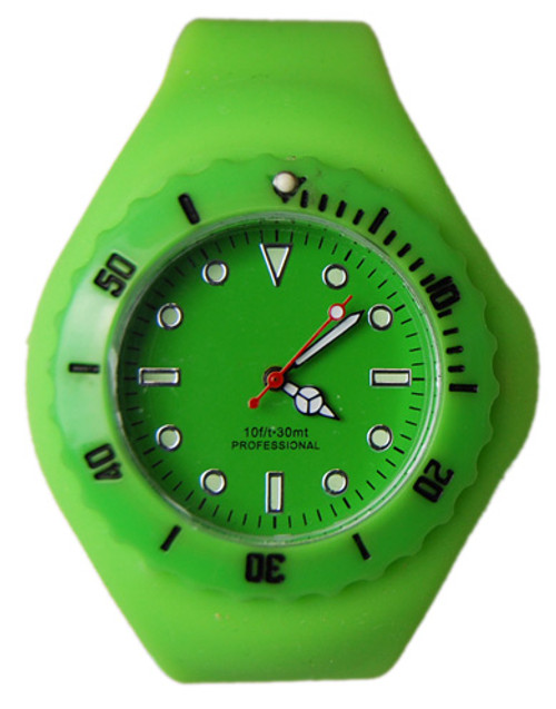 Lime Green Sporty Curve Jelly Watch