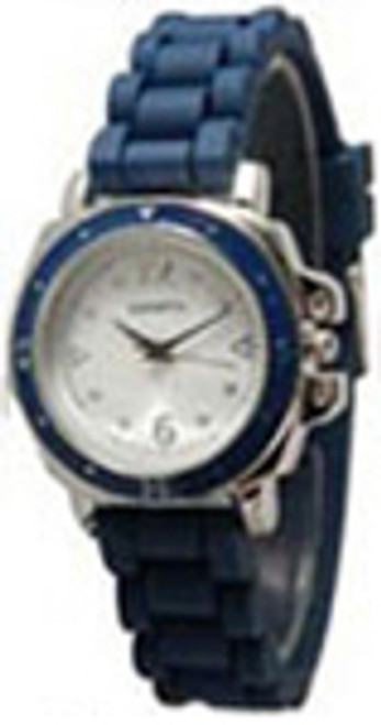 Navy Blue Plain Face Slim Band Jelly Watch