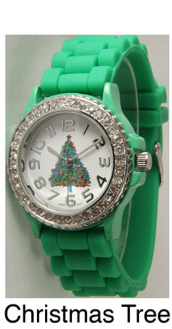 Christmas Tree Full Band Jelly Watch