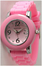Light Pink Wide Border Jelly Watch