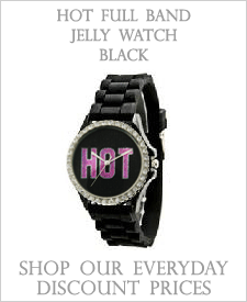 "Hot" Full Band Jelly Watch - Black