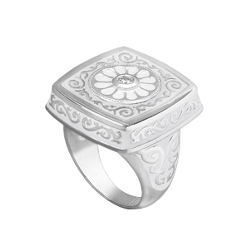Size 7 Square Scrolled Enamel Ring - KR001 Kameleon Jewelry {Legacy} Size 7 Square Scrolled Enamel Ring - KR001 Kameleon Jewelry {Legacy}
