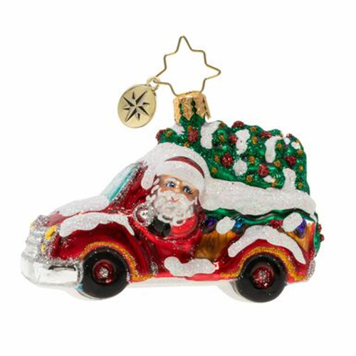 Christmas Tree Delivery Little Gems Ornament by Christopher Radko