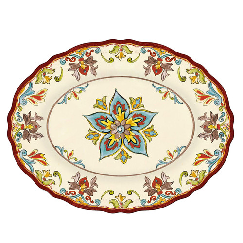 Autumn Blossom Oval Platter by Le Cadeaux