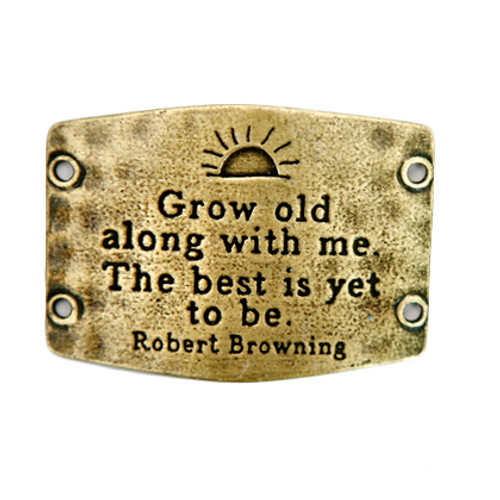 Grow Old Along With Me - Large Brass Sentiment - Lenny & Eva