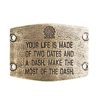 The Dash - Large Brass Sentiment - Lenny & Eva