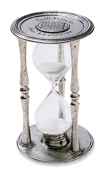 Large Round Hourglass by Match Pewter