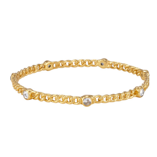Alabama Bangle - Gold White - Melinda Maria