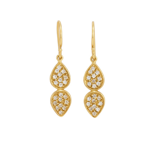 June Pave Earring - Gold White - Melinda Maria