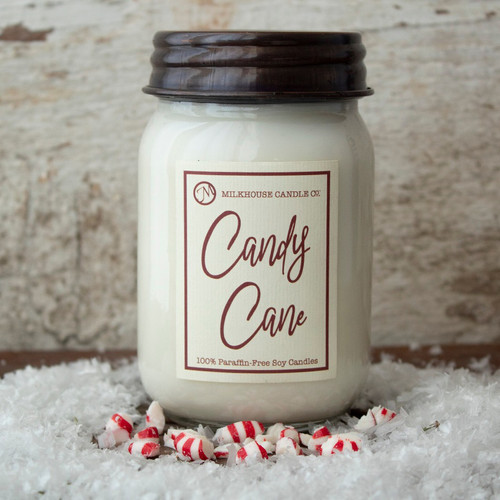 Candy Cane Meringues 13 oz. Ltd. Edition Mason Jar Candle by Milkhouse Candle Creamery