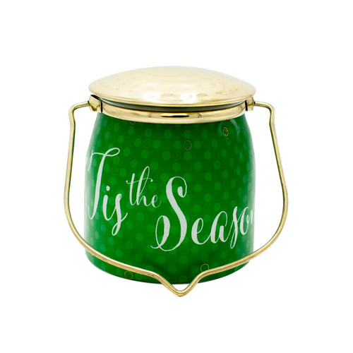 Tis the Season Jar 16 oz. Sentiments Special Edition Wrapped Butter Jar by Milkhouse Candle Creamery