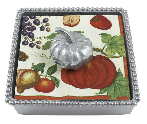 Pumpkin Beaded Napkin Box by Mariposa