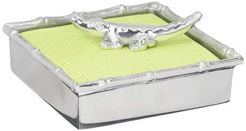 Alligator Bamboo Napkin Box by Mariposa