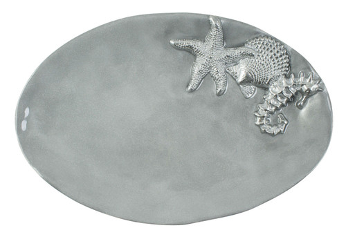 Silver Oval Sea Server by Mariposa