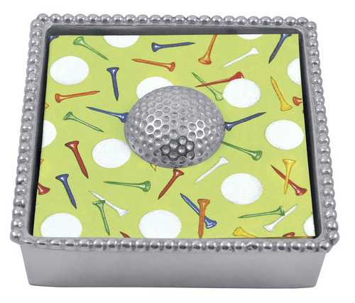 Golf Ball Beaded Napkin Box by Mariposa