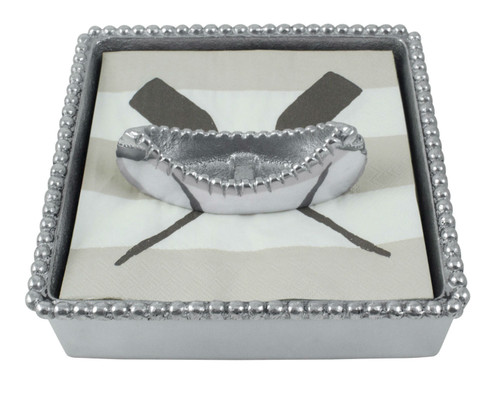 Canoe Beaded Napkin Box by Mariposa