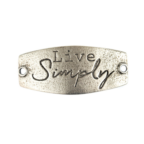 Live Simply - Small Silver Sentiment - Lenny & Eva