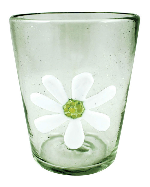Vidrio Recycled Glass Daisy Icon Double Old Fashioned Glass by Mariposa
