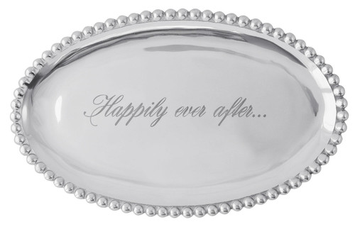 Happily Ever After Pearled Oval Statement Platter by Mariposa