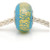 Aqua with Gold Stripe Glass Bead